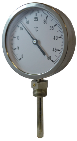 termometro bimetallico con attacco radiale o posteriore di varie grandezze