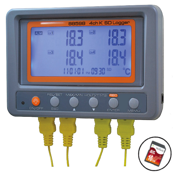 Datalogger Registratore di temperatura a 4 canali AM88598